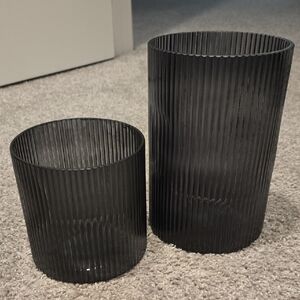 Better Homes And Gardens Black Ribbed Vase Set